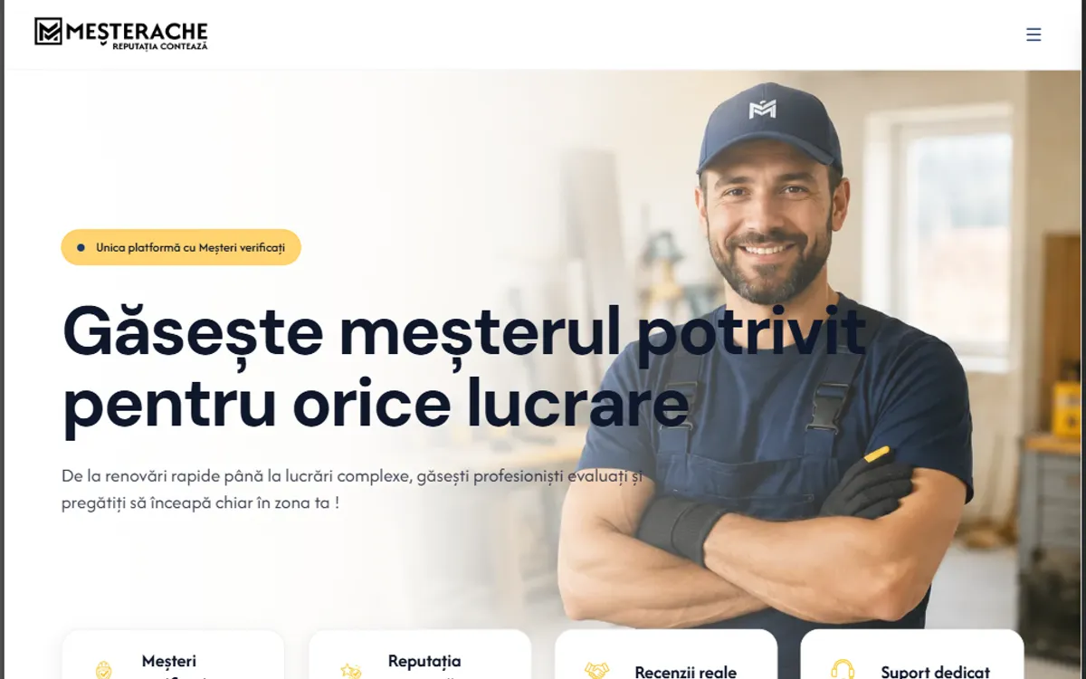 Meșterache website homepage